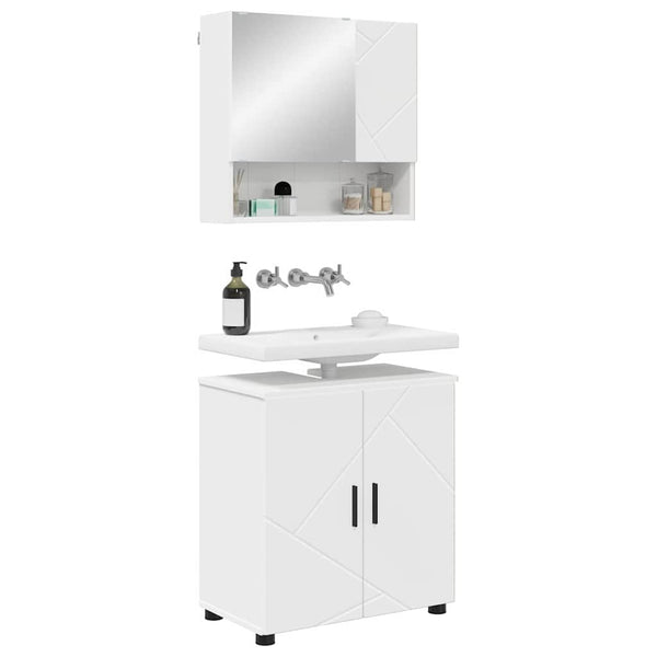 Weißes Badezimmermöbel-Set mit Tür