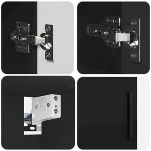 Schwarzes Badezimmermöbel-Set, 2-teilig