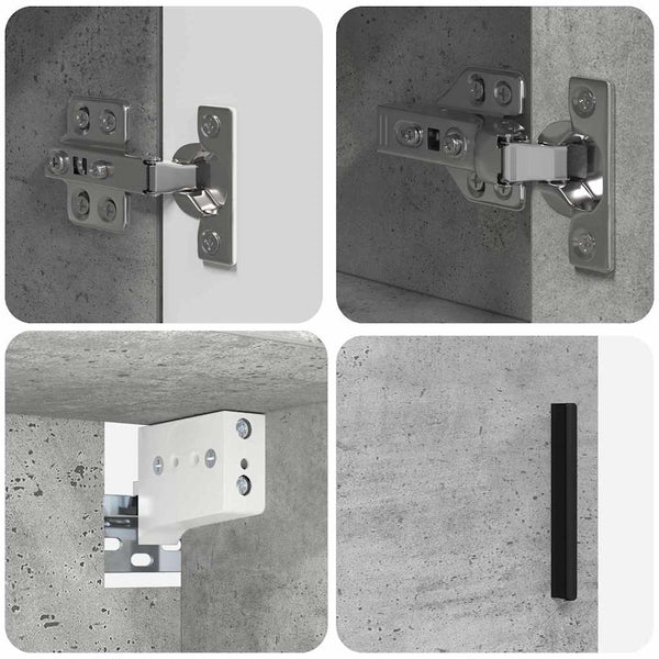 Badezimmermöbel Set Beton Grau 2-teilig