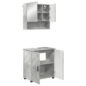 Badezimmermöbel Set Beton Grau 2-teilig