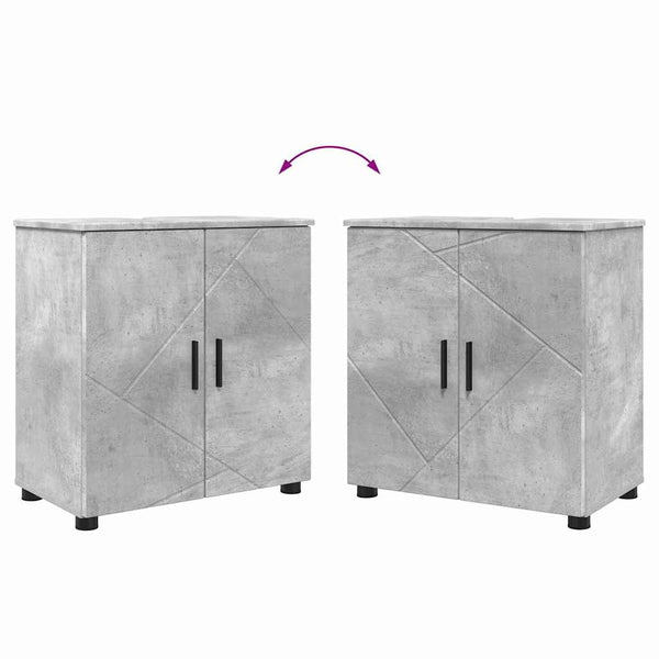Badezimmermöbel Set Beton Grau 2-teilig