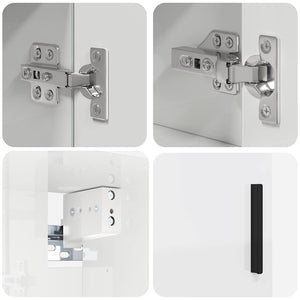Badezimmermöbel Set, 2-teilig, Weiß Hochglanz