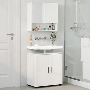 Badezimmermöbel Set, 2-teilig, Weiß Hochglanz