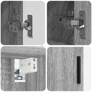 vidaXL Bathroom Furniture Set 2 pcs Sonoma Grey Engineered Wood & Metal