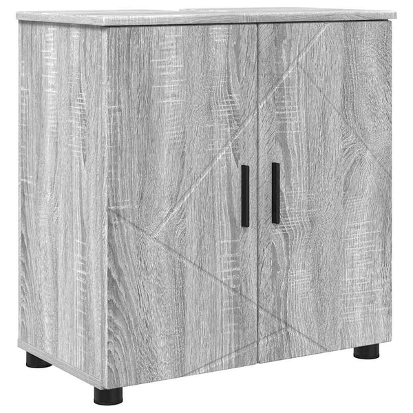 vidaXL Bathroom Furniture Set 2 pcs Sonoma Grey Engineered Wood & Metal