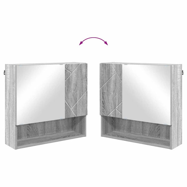 vidaXL Bathroom Furniture Set 2 pcs Sonoma Grey Engineered Wood & Metal
