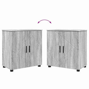 vidaXL Bathroom Furniture Set 2 pcs Sonoma Grey Engineered Wood & Metal