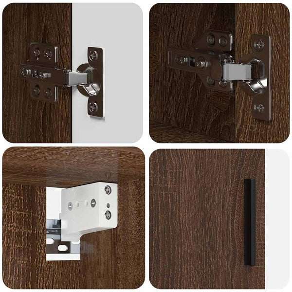 vidaXL Bathroom Furniture Set Wall-Mounted 2 pcs Brown Oak Look