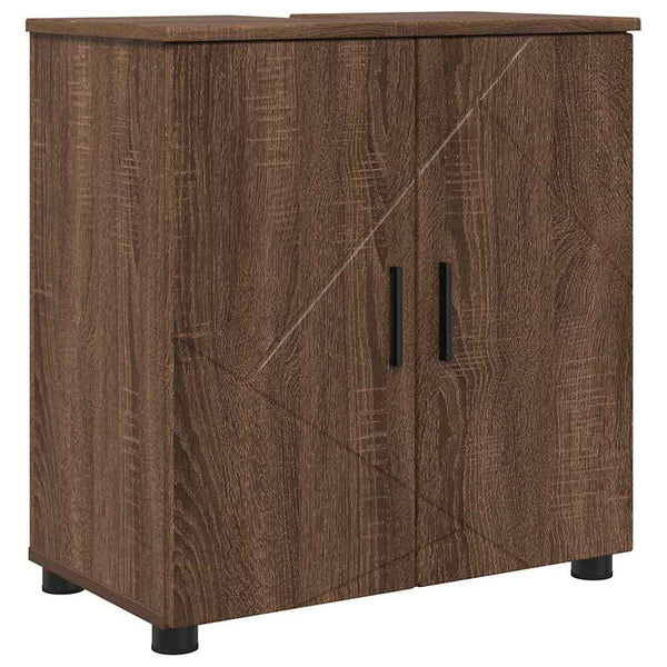 vidaXL Bathroom Furniture Set Wall-Mounted 2 pcs Brown Oak Look