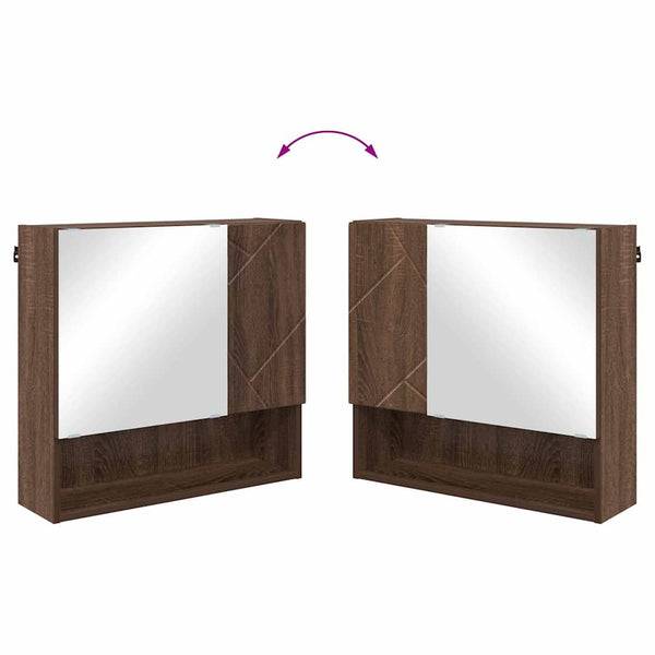 vidaXL Bathroom Furniture Set Wall-Mounted 2 pcs Brown Oak Look