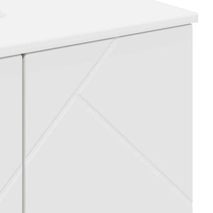 vidaXL Bathroom Furniture Set with Door 3 pcs White Engineered Wood & Metal
