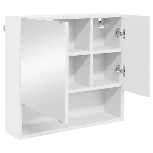 vidaXL Bathroom Furniture Set with Door 3 pcs White Engineered Wood & Metal