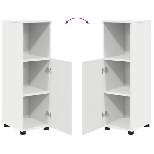 vidaXL Bathroom Furniture Set with Door 3 pcs White Engineered Wood & Metal