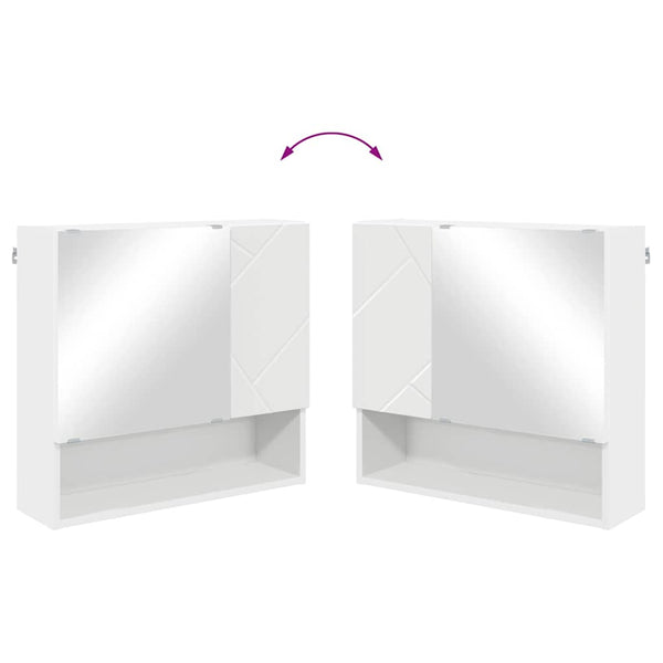 vidaXL Bathroom Furniture Set with Door 3 pcs White Engineered Wood & Metal