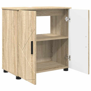 vidaXL 3-Piece Bathroom Furniture Set Sonoma Oak Engineered Wood & Metal