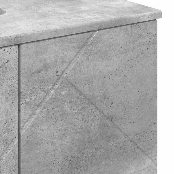 vidaXL Bathroom Furniture Set Wall-Mounted 3 pcs Concrete Grey Engineered Wood