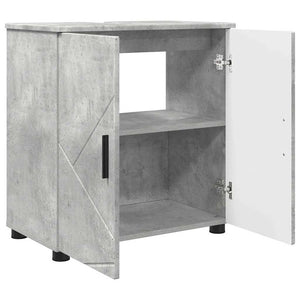 vidaXL Bathroom Furniture Set Wall-Mounted 3 pcs Concrete Grey Engineered Wood