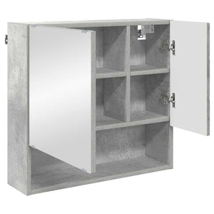 vidaXL Bathroom Furniture Set Wall-Mounted 3 pcs Concrete Grey Engineered Wood