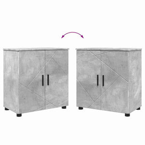 vidaXL Bathroom Furniture Set Wall-Mounted 3 pcs Concrete Grey Engineered Wood