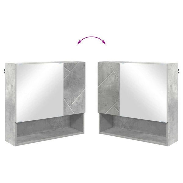vidaXL Bathroom Furniture Set Wall-Mounted 3 pcs Concrete Grey Engineered Wood