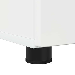 vidaXL Bathroom Furniture Set 3 pcs High Gloss White Engineered Wood & Metal