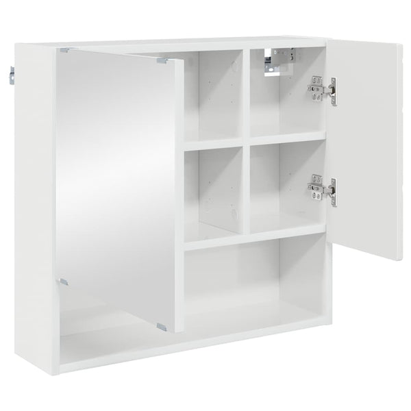 vidaXL Bathroom Furniture Set 3 pcs High Gloss White Engineered Wood & Metal