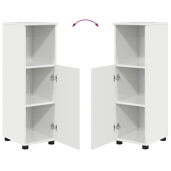 vidaXL Bathroom Furniture Set 3 pcs High Gloss White Engineered Wood & Metal