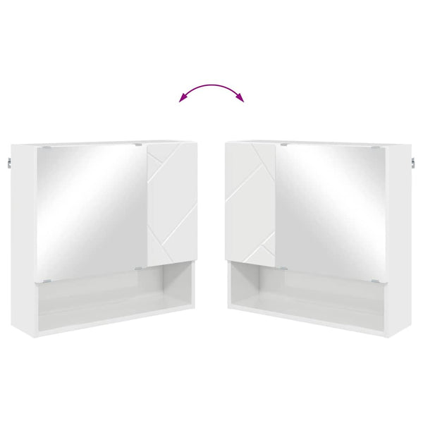 vidaXL Bathroom Furniture Set 3 pcs High Gloss White Engineered Wood & Metal