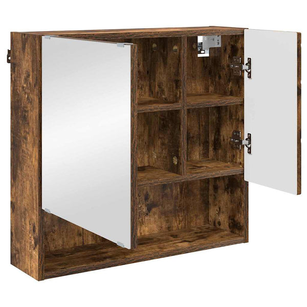 vidaXL Bathroom Furniture Set Wall-mounted 3 pcs Smoked Oak