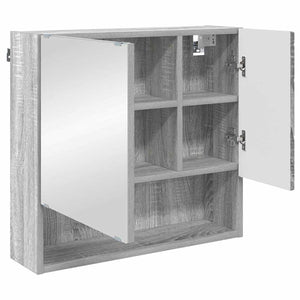 vidaXL Bathroom Furniture Set 3 pcs Sonoma Grey Engineered Wood & Metal