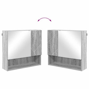 vidaXL Bathroom Furniture Set 3 pcs Sonoma Grey Engineered Wood & Metal