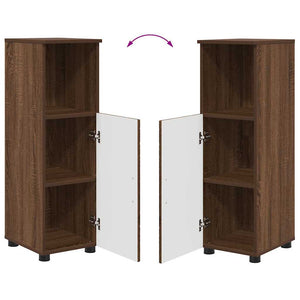 vidaXL Wall-Mounted Bathroom Furniture Set 3 pcs Brown Oak Look