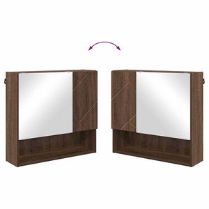 vidaXL Wall-Mounted Bathroom Furniture Set 3 pcs Brown Oak Look