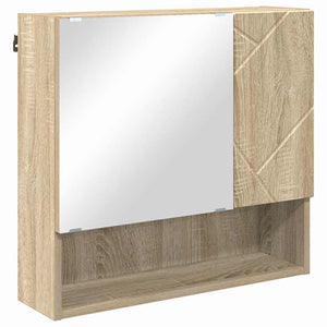 vidaXL Bathroom Furniture Set 4 pcs Sonoma Oak Engineered Wood & Metal