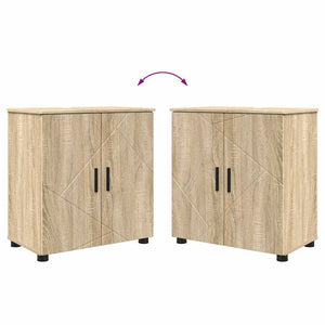 vidaXL Bathroom Furniture Set 4 pcs Sonoma Oak Engineered Wood & Metal