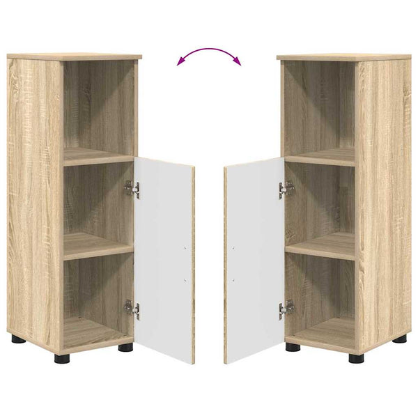 vidaXL Bathroom Furniture Set 4 pcs Sonoma Oak Engineered Wood & Metal