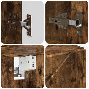 vidaXL Wall-Mounted Bathroom Furniture Set 4 Pieces Smoked Oak