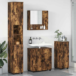 vidaXL Bathroom Furniture Set with Drawers 4 pcs Smoked Oak