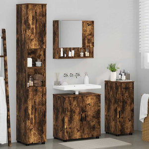 vidaXL Bathroom Furniture Set with Drawers 4 pcs Smoked Oak