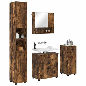vidaXL Bathroom Furniture Set with Drawers 4 pcs Smoked Oak