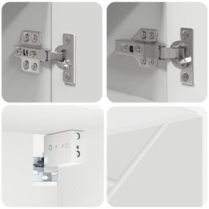 vidaXL Bathroom Furniture Set with Door 5 pcs White Engineered Wood & Metal
