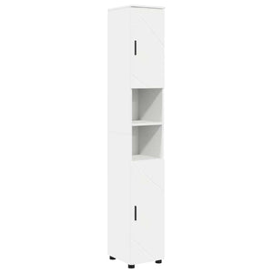 vidaXL Bathroom Furniture Set with Door 5 pcs White Engineered Wood & Metal