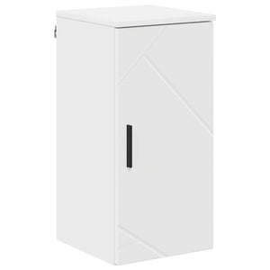 vidaXL Bathroom Furniture Set with Door 5 pcs White Engineered Wood & Metal