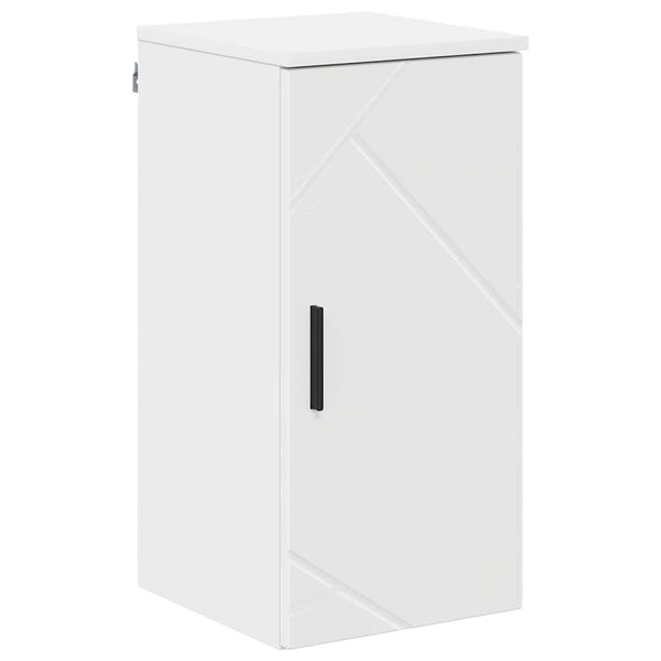 vidaXL Bathroom Furniture Set with Door 5 pcs White Engineered Wood & Metal