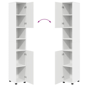 vidaXL Bathroom Furniture Set with Door 5 pcs White Engineered Wood & Metal