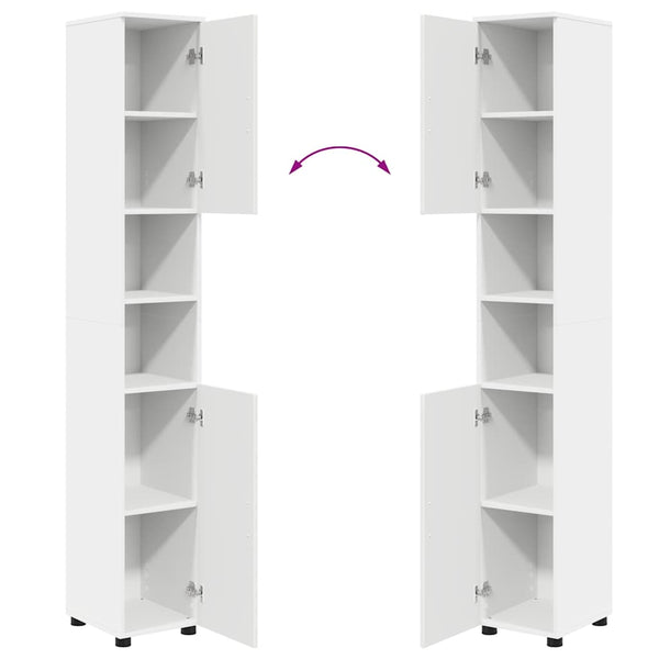 vidaXL Bathroom Furniture Set with Door 5 pcs White Engineered Wood & Metal