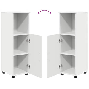 vidaXL Bathroom Furniture Set with Door 5 pcs White Engineered Wood & Metal