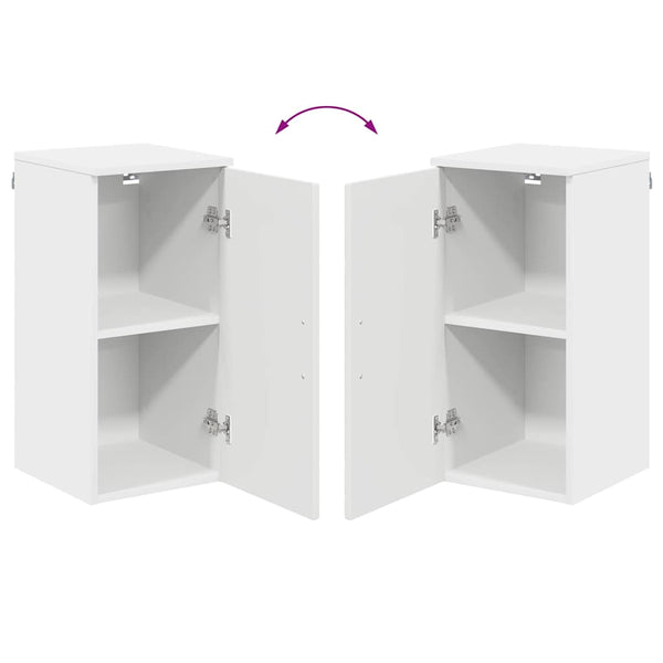 vidaXL Bathroom Furniture Set with Door 5 pcs White Engineered Wood & Metal