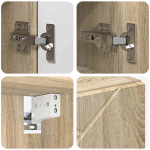 vidaXL Bathroom Furniture Set 5 pcs Sonoma Oak Engineered Wood & Metal
