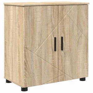 vidaXL Bathroom Furniture Set 5 pcs Sonoma Oak Engineered Wood & Metal